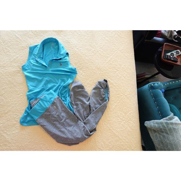 US POLO ASSOSIATION pant n top set / Aqua n Gray Size Med. - Picture 7 of 14